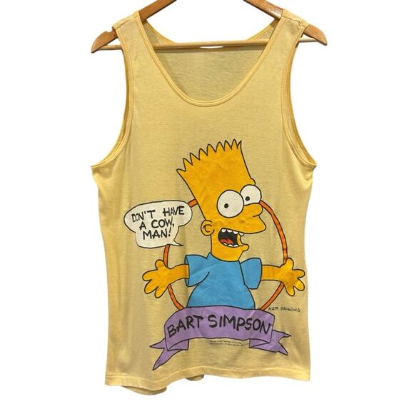 RETRO/VINTAGE Yellow Bart Simpson, Simpsons 1990’s Tank Top, size Medium - Picture 1 of 9